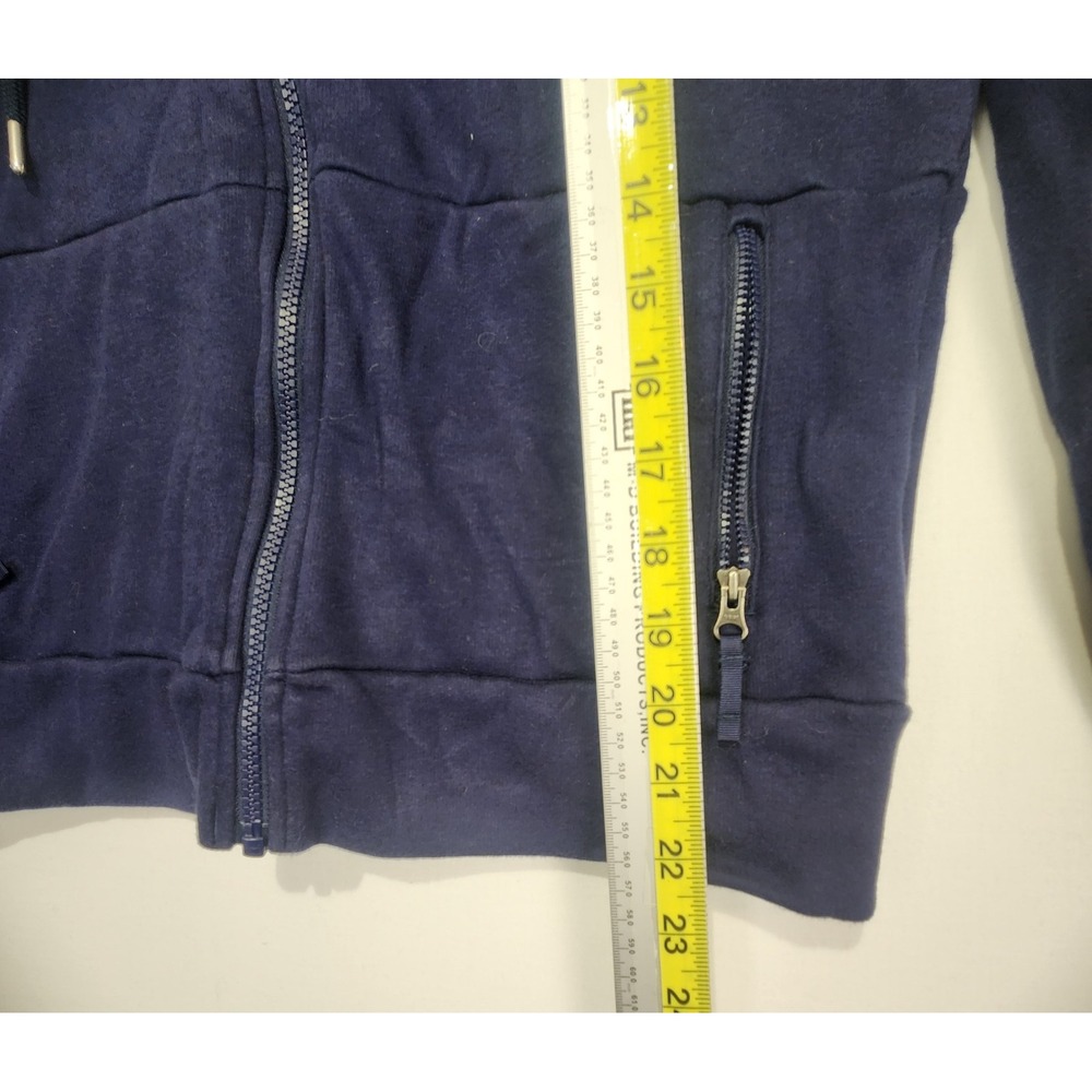 The North Face Women's Casual Hooded Full Zip Fleece Jacket Navy Blue Size S - Picture 7 of 9